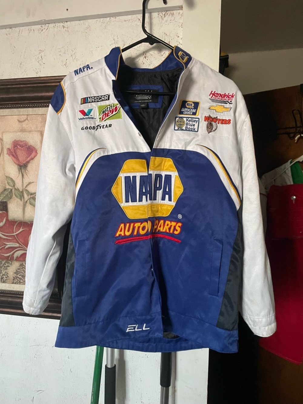 NAPA Auto Parts Racing Jacket  unisex size m - Blue & White